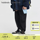 巴拉巴拉balaOne兒童長(cháng)褲男童女童2025冬裝新款加絨束腳褲子保暖 黑色90001 140
