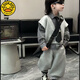 G.DUCKKIDS2025秋裝男童格子襯衫馬甲套裝潮酷兩件套洋氣束腳褲 襯衫+馬甲+領(lǐng)帶+束腳褲 120