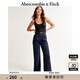 ABERCROMBIE & FITCH女裝春秋美式復古氣質(zhì)白領通勤百搭高腰闊腿休閑褲KI156-3037 海軍藍 25 S (150/66A)短版