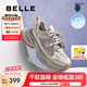 百麗（Belle）小粉鯨拼色老爹鞋女25春季新商場款厚底運(yùn)動(dòng)休閑鞋D7A1DAM5 灰/粉 37 (235mm)