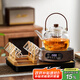 憶壺茶（YIHUTEA）煮茶壺電陶爐煮茶器燒水壺泡茶爐養(yǎng)生壺套裝泡茶壺加厚提梁壺 1.3L蒸煮壺+6杯+茶盤+1500w爐