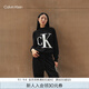 Calvin KleinJeans秋冬女士通勤ck純棉撞色字母圓領(lǐng)內(nèi)搭寬松針織衫J224779 BEH-太空黑 S