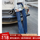 betu百圖女裝新款ins風(fēng)高腰大長腿顯瘦喇叭褲長褲牛仔褲女2108T67 深牛仔藍(lán) L