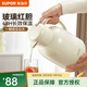 蘇泊爾（SUPOR）保溫壺家用玻璃內(nèi)膽暖水壺大容量熱水瓶學(xué)生宿舍熱水壺保溫水壺 奶油白【防塵壺嘴】1.7L