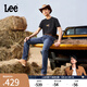Lee【張凌赫代言】25新品726標準中腰直筒丹寧回潮中藍色男牛仔褲 深藍色 31