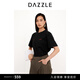 DAZZLE【青綠新年系列】地素短袖T恤25年春新款福祿絲絨貼布繡T恤 黑色 M