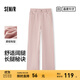 森馬（Semir）森柔牛仔|森馬牛仔褲女松緊腰長(cháng)褲2024夏涼感闊腿褲 粉紅60059 M