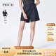 PRICH寬松休閑褶裥五分褲顯瘦闊腿2024夏新款A字薄款西裝短褲女 15灰色 M 160