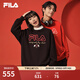 FILA 叕運蛇|斐樂(lè )情侶款套頭衛衣楊冪同款2025春季新品純棉上衣針織衫 正黑色-BK L 175/96A