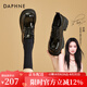 達(dá)芙妮（DAPHNE）七夕厚底小皮鞋女樂福鞋2024新款春復(fù)古英倫風(fēng)高跟鞋單鞋 黑色 7cm 41 (255mm) 標(biāo)準(zhǔn)碼