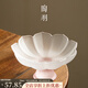 陶羽玻璃粉色蓮花高腳盤(pán)復古高足茶點(diǎn)盤(pán)家用點(diǎn)心盤(pán)水果供盤(pán)圍爐干果盤(pán) 玻璃粉色蓮花-白桃果盤(pán)