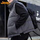 JEEP美國正品高端羽絨服馬甲男秋冬厚款保暖坎肩外穿立領(lǐng)背心無(wú)袖外套 灰色 【官方正品】 XL 【適合130斤左右】