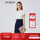 PORTS寶姿女裝春夏新品時(shí)尚Two-in-one疊片裝飾連衣裙LM8D198KWB008 丈青 M (6)