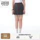 Teenie Weenie小熊半身裙女2025春夏新款休閑學(xué)院抽繩百褶裙短裙女 煤灰色 M