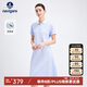 Navigare意大利小帆船女防蚊撞色POLO裙通勤短袖連衣裙2322845502 藍  L 