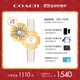 蔻馳（COACH）Tea Rose系列可轉動(dòng)山茶花設計 皮帶石英女表 禮物/送禮
