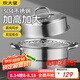 炊大皇304不銹鋼雙層蒸鍋家用復(fù)合底湯鍋蒸饅頭包子可視可立高拱蓋26cm