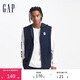 GAP男裝春秋時(shí)尚毛圈布無(wú)袖連帽衛衣可疊穿寬松馬甲637168