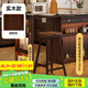 徹徹實(shí)木吧臺(tái)凳家用島臺(tái)餐桌高腳凳子餐廳咖啡廳酒吧椅前臺(tái)接待吧臺(tái)椅 胡桃色【進(jìn)口橡膠木】坐高63cm