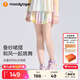 moodytiger【仙女家族】女童短裙速干涼感夏季兒童半身裙高腰輕薄透氣運動裙 幻彩鳴粉 140 cm