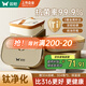 雙槍（Suncha）鈦健康不銹鋼飯盒學(xué)生上班族可微波爐餐盒比316好1.5L配保溫袋