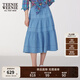 Teenie Weenie小熊女裝牛仔半身裙2025夏季新款復(fù)古時(shí)髦丹寧蛋糕裙 淺藍(lán)色 S