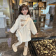 G.duck女童加絨毛衣2026新款洋氣加絨加厚兒童寶寶秋冬冬裝大衣連帽外套 【乳白色.外套+包包 100 建議90-100.cm