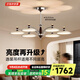 奧朵 AOZZO中古風(fēng)客廳主燈吊燈2025新款高級(jí)感法式大廳燈超亮全屋中山燈具 奶白+胡桃木色6頭【智能款】120W