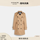 蔻馳（COACH）奧萊女士女裝純色中長(cháng)款風(fēng)衣戶(hù)外外套 經(jīng)典卡其色 L