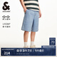 杰克·瓊斯（JACK&JONES）25年男裝休閑牛仔短褲男士寬松五分褲夏季潮流牛仔休閑大短褲 C40淺牛仔藍(lán) M (175)