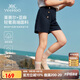 英氏（YEEHOO）女童短褲兒童褲子中大童裝夏季吸濕透氣百搭淑女休閑褲 藍色 120