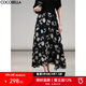 COCOBELLA法式清冷玫瑰印花半身裙女25夏假兩件通勤長裙HS3125 玫瑰故事 XL