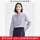 佐丹奴知識分子風(fēng)襯衫女24冬純棉法蘭絨兔耳領(lǐng)長(cháng)袖襯衣女05344869 紫色 霧紫 XL
