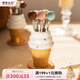 摩登主婦水果叉子套裝家用兒童安全水果簽收納罐不銹鋼甜品小叉子 陶瓷罐+304不銹鋼水果叉5支