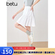 百圖betu女裝2025夏季新款半身裙橡筋腰時髦暗提花短裙裙子女2503T71 白色 M