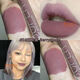 輕歐美風(fēng)妝容不掉色不沾杯深淺裸色吃土色巧克力色深色口紅唇 10煙灰紫