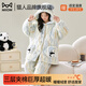 貓人（MiiOW）珊瑚絨三層夾棉睡衣女士冬2025新款法蘭絨加厚加絨家居服可外穿 熊貓白 【連帽睡衣款 三層夾棉】 L 【推薦體重約100-120斤】