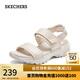斯凱奇（Skechers）女鞋厚底漏趾涼鞋百搭外穿沙灘鞋 自然色/NAT 37
