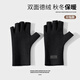 回力德絨半指手套男冬學(xué)生寫(xiě)字打字薄款防寒保暖開(kāi)車(chē)騎行露指手套女 黑色【輕便保暖】-分指款 均碼