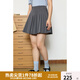 獨束大碼女裝韓系高腰百搭半身裙女2025春裝新款百褶裙A字裙短裙 熔巖灰 XL (尺碼：3)