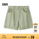 森馬（Semir）休閑褲女簡(jiǎn)約小心機直筒褲ins潮夏季小個(gè)子翻邊短褲101324125005