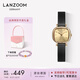 LANZOOM 藍(lán)族手表女腕表 復(fù)古簡(jiǎn)約石英表輕奢小眾孔雀綠方形表送女友禮物 Bremen01 黑金小方糖