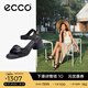 愛步（ECCO）涼鞋女 一字式扣帶優(yōu)雅媽媽百搭透氣粗跟高跟鞋 雕塑222793 黑色22279301001 38
