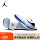 Jordan男子運動拖鞋一字拖 魔術(shù)貼 顆粒按摩 運動鞋555501-103白/藍42.5