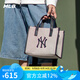美職棒（MLB）官方 包包女包 情侶托特包休閑斜挎包單肩包輕奢 生日禮物 紐約洋基隊ORS06/黑色 F