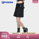 FILA FUSION斐樂(lè )潮牌梭織裙女夏季新款時(shí)尚休閑半身裙百褶裙 正黑色-BK L 170/70A