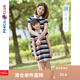 鉛筆俱樂部童裝2025夏季新款女童母女條紋連衣裙親子裝母女裙子 淺粉紅（裙子） 110
