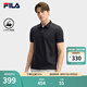 FILA 斐樂黃景瑜同款男子針織短袖領航POLO衫2025夏新款商務休閑上衣 傳奇藍-NV XL 180/100A/XL