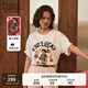 Teenie Weenie小熊女裝T恤2025夏新款新中式典雅印花時尚短袖上衣 象牙白 S (160)
