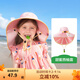 kocotree兒童防曬帽夏季寶寶男童女童大帽檐太陽(yáng)帽防紫外線(xiàn)沙灘遮陽(yáng)帽 西柚小兔子【有無(wú)馬尾洞隨機發(fā)】 L碼：建議頭圍53-54cm，6-10歲